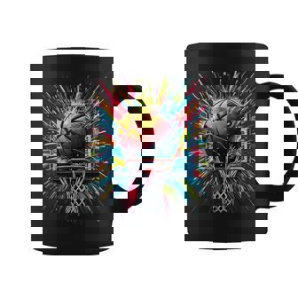 Basketball Tie Dye Color Splash Colorful Basketball Hoop Coffee Mug | Mazezy