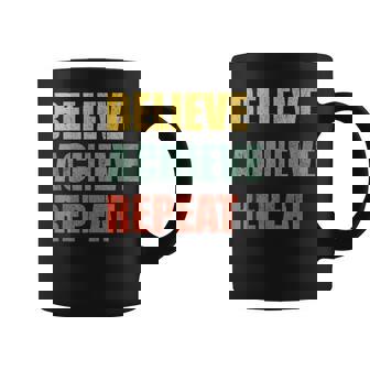 Believe Achieve Repeat Motivational Ambition Inspiration コーヒーマグ - Kawaiitshirt