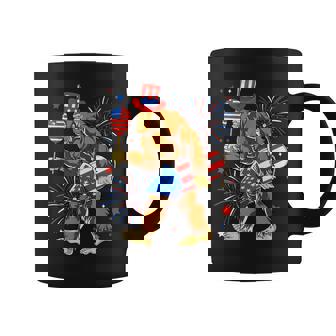 Bigfoot Firework American Flag Bigfoot 4Th Of July Sasquatch Coffee Mug - Thegiftio UK