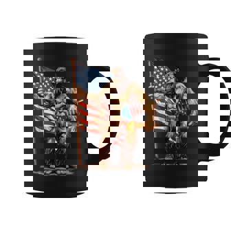 Bigfoot Fireworks 4Th Of July Sasquatch American Us Flag Coffee Mug | Mazezy