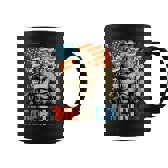 Bigfoot Merica Rock Patriotic American Flag 4Th Of July Coffee Mug - Monsterry