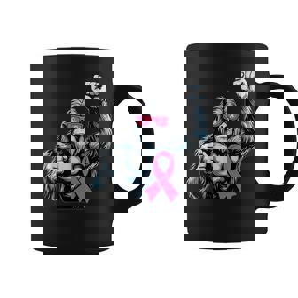 Bigfoot Pink Ribbon Breast Cancer Awareness Month Men Coffee Mug | Mazezy