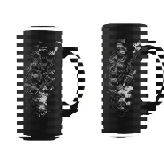 Bigfoot Playing Guitar Sasquatch Coffee Mug - Monsterry