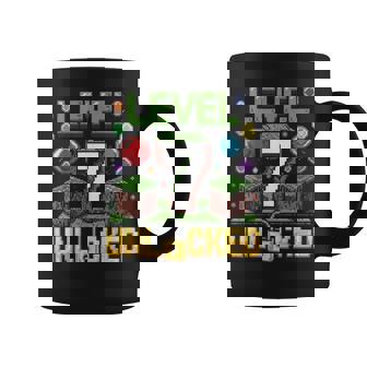 Birthday Boy Level 7 Unlocked 7Th Birthday Game Pixel Coffee Mug | Mazezy