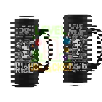 Birthday Boy Level 9 Unlocked 9Th Birthday Game Pixel Coffee Mug - Thegiftio