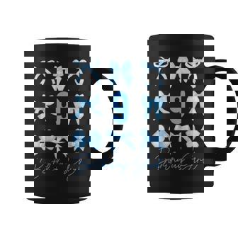 Birthday Girl Blue Coquette Bow 9 Year Old Aesthetic Girly Coffee Mug - Monsterry