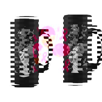 Black African American Fight Breast Cancer Pink Ribbon Coffee Mug | Mazezy