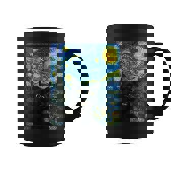 Black Cat Starry Night Van Gogh Cat Selfie Cat Mom Cat Lover Coffee Mug - Thegiftio