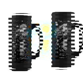 Black Cats Lover Starry Night Vincent Van Gogh Coffee Mug | Mazezy