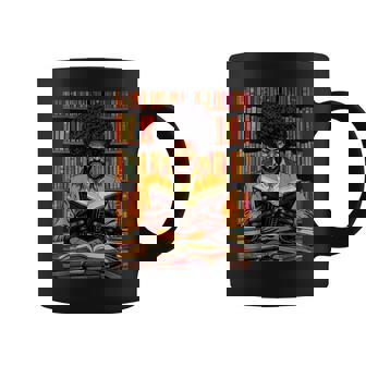 Black Man Reading Book Black History Month Book Lover Afro Coffee Mug - Thegiftio