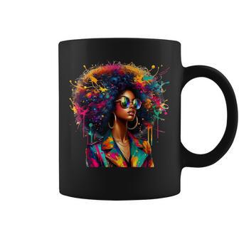 Black Melanin Queen Strong Afro African Dripping Coffee Mug - Thegiftio