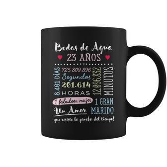 Bodas De Agua 23 Años Aniversario De Boda Regalo Taza de café - Regaloses