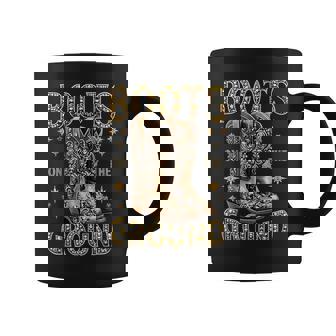 Boots On The Ground Black Cowgirl Western Where Them Fans At Coffee Mug - Monsterry