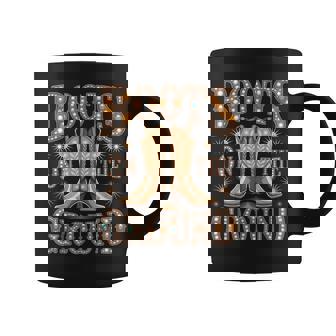 Boots On The Ground Black Cowgirl Western Where Them Fans At Coffee Mug | Seseable FR