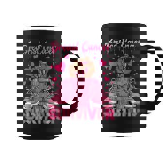 Breast Cancer Awareness Warrior Black Melanin Survivor Coffee Mug - Thegiftio