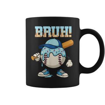 Bruh Ice Cream Baseball Drip Boys Bruh Meme For Son Grandson Coffee Mug - Monsterry