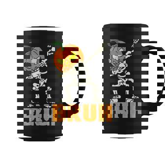 Bruh Skeleton Halloween Dabbing Boys Pumpkin Jack O Lantern Coffee Mug - Monsterry