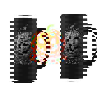 Building Bricks Halloween Pumpkin Master Builder Brick Treat Coffee Mug | Seseable UK