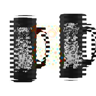 Bulldog Dot Day Con Lunares Coloridos Para Niños Taza de café - Regaloses