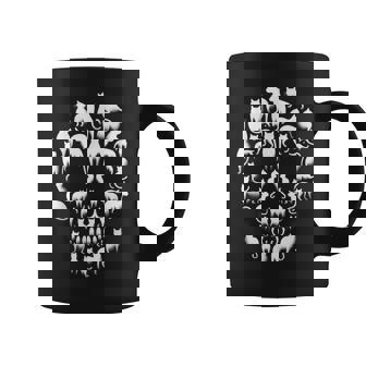 Calavera De Gato Gatito Esqueleto Calavera Gato Gótico Emo Y2k Taza de café - Regaloses