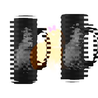 Capibara Con Lazo Rosa Lindo Capibara Para Niñas Y Es Taza de café - Regaloses