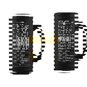 Car Mechanic Hourly Rate Auto Repair Humor Gag Dad Women Coffee Mug - Thegiftio UK