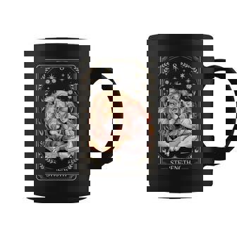 Carte De Tarot Avec Lion Mignon Et Fille Amoureux Des Animaux Mystiques Tasse - Cadeauxyz