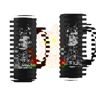 Cat Dia De Los Muertos Jour Du Crâne De Sucre El Gato Mort Tasse - Cadeauxyz