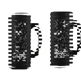 Cat Skulls Creepy Cute Kitty Goth Black Alt Alternative Coffee Mug - Monsterry