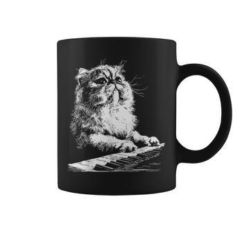 Chat Persan Amusant Jouant Du Pianiste Musiciens Piano Tasse - Cadeauxyz