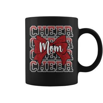 Cheer Mom Mama Bow Sport Cheerleader Cheerleading Red Coffee Mug - Thegiftio