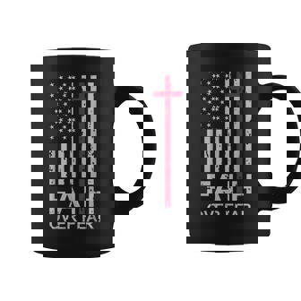 Christian Faith Over Fear Us Usa American Flag Religious Coffee Mug - Thegiftio