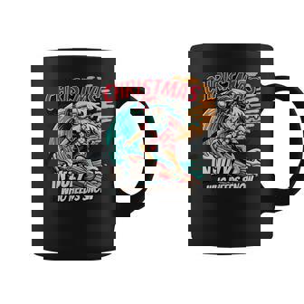 Christmas In July Santa Surfing Summer Beach Vacation Outfit Coffee Mug - Monsterry