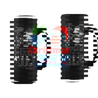 Christmas In July Summer Beach Hawaii Santa Usa Flag Mens Coffee Mug | Mazezy