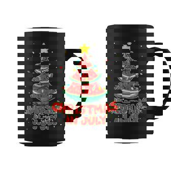 Christmas In July Watermelon Tree Beach Summer Hawaii Coffee Mug - Monsterry