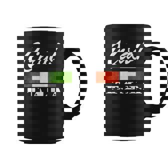Ciao Italia トリコロールグリーン 白と赤 イタリア国旗 イタリア コーヒーマグ - Kawaiitshirt