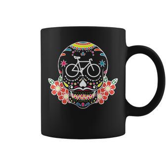 Ciclismo Flores Calavera Bici Ciclista Bicicleta Taza de café - Regaloses