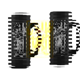 Cool Banana Rocking Graphic Retro American Flag Banana Coffee Mug | Mazezy