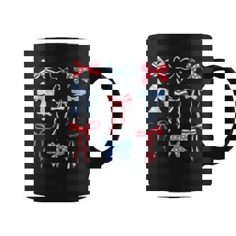 Coquette Bow American Patriotic Red White Blue 4Th Of July Coffee Mug | Mazezy