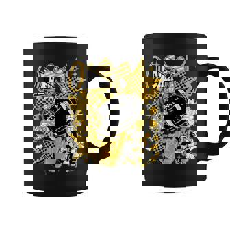 Coquette Bow Football Gold Black Game Cheer Mom Touchdown Coffee Mug | Seseable UK
