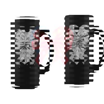 Coquette Cœur Patriotique Avec Nœud Rose Tasse - Cadeauxyz
