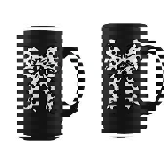 Coquette Polka Dot Bow Black And White Aesthetic Coffee Mug | Seseable FR