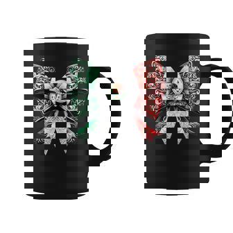 Coquette Ribbon Bow Mexican Flag Festive Latino Pride Coffee Mug | Mazezy