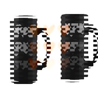 Corazones De Tono De Piel De Melanina Orgullo De Historia Negra Taza de café - Regaloses