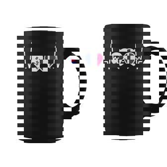Corée Duud France Drapeau Battement Coeur Français Corée Tasse - Cadeauxyz