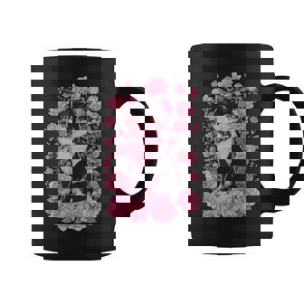 Cottagecore エステ キュート カワイイ 猫 花 花柄 ピンク コーヒーマグ - Kawaiitshirt
