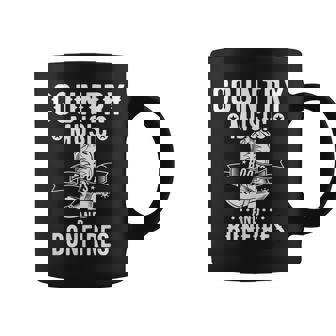 Country Music And Bonfire ウエスタンカントリーラインダンスブーツ コーヒーマグ - Kawaiitshirt