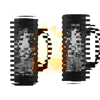 Cute Boo Coquette Leopard Pumpkin Spice Autumn Fall Women Coffee Mug | Mazezy