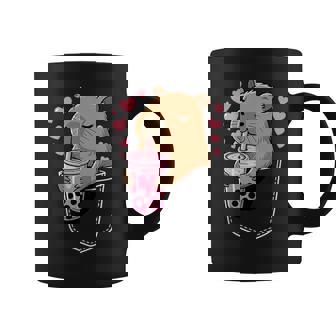 Cute Capybara Drink Bubble Tea Kawaii Capy Lover In Pocket Coffee Mug - Monsterry