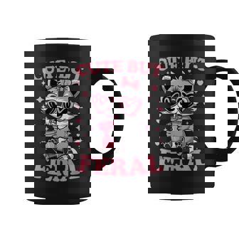 Cute But Feral Pink Racoon With Glasses Toddler Girls Coffee Mug - Thegiftio